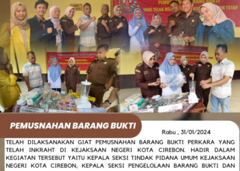 Kejaksaan Negeri Kota Cirebon Musnahkan Barang Bukti Perkara