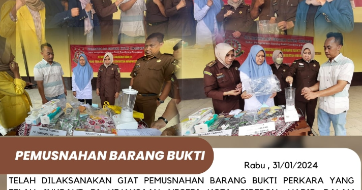 Kejaksaan Negeri Kota Cirebon Musnahkan Barang Bukti Perkara
